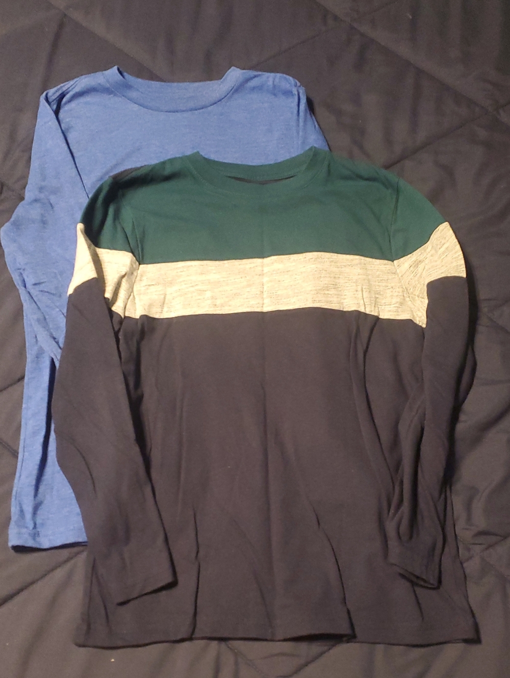 Urban Pipeline Boy's Colorblock Long-Sleeve Crewneck Shirt - Green/Gray/Blue